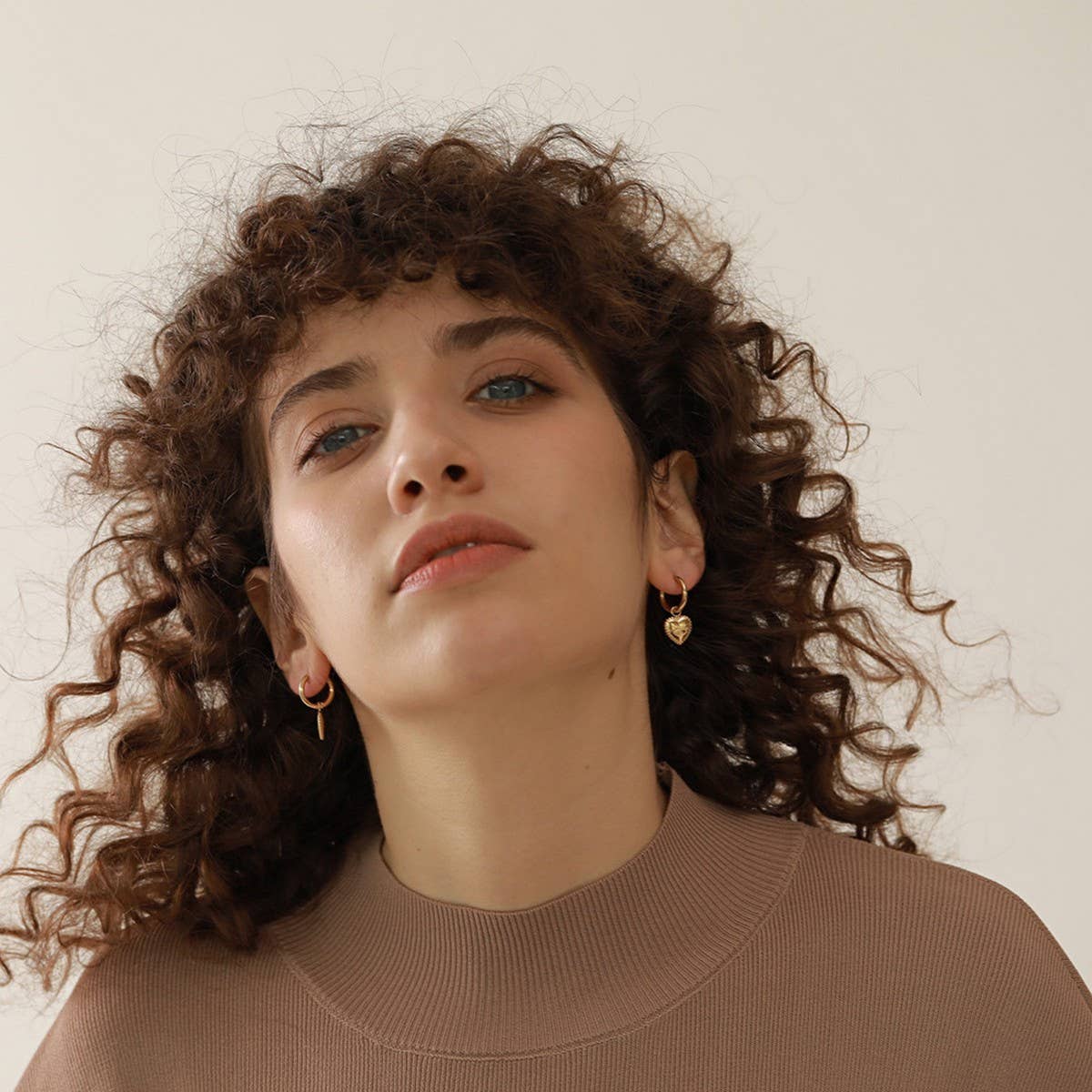 Stainless Steel Evil Eye Drop Earrings 18K Gold_CWAJE5026