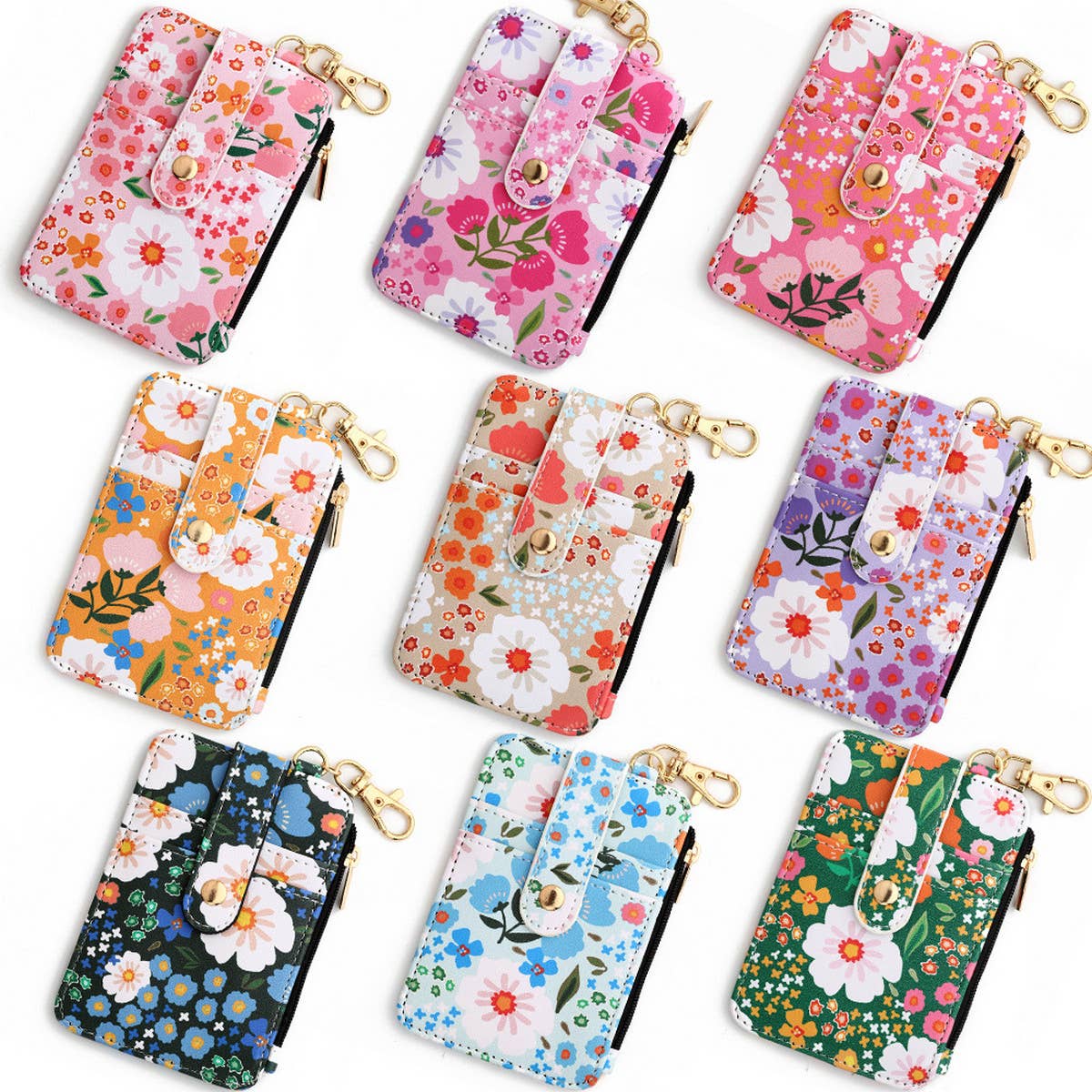 PRINTED HEM CARD HOLDER WALLET KEYCHAIN_CWMM1287