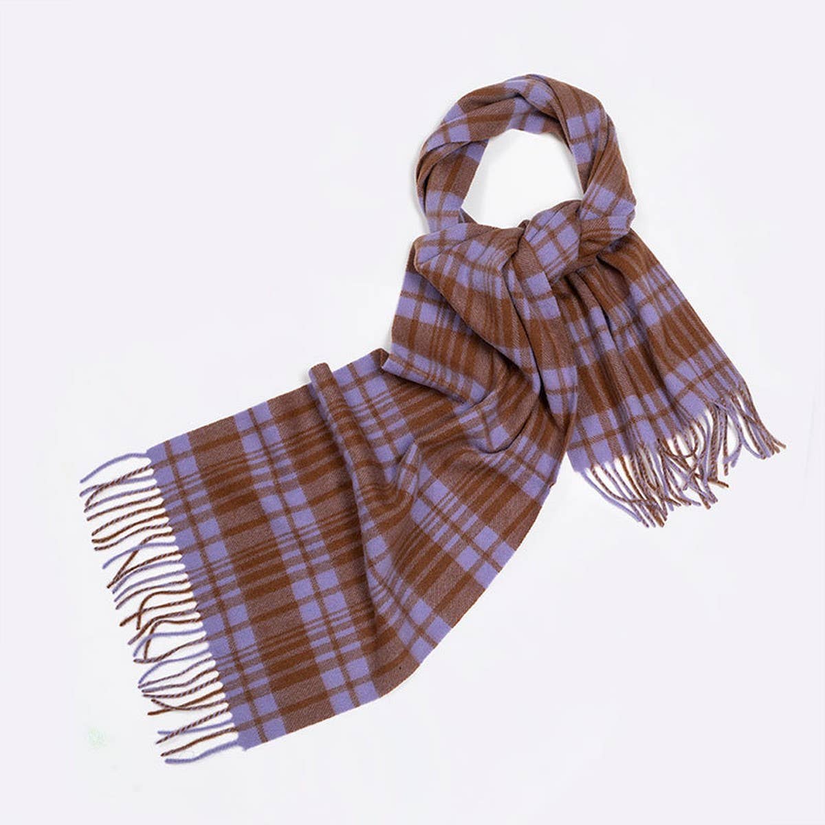 100% Wool Plaid Scarf - Unisex Warm Winter Wrap_CWASC2346