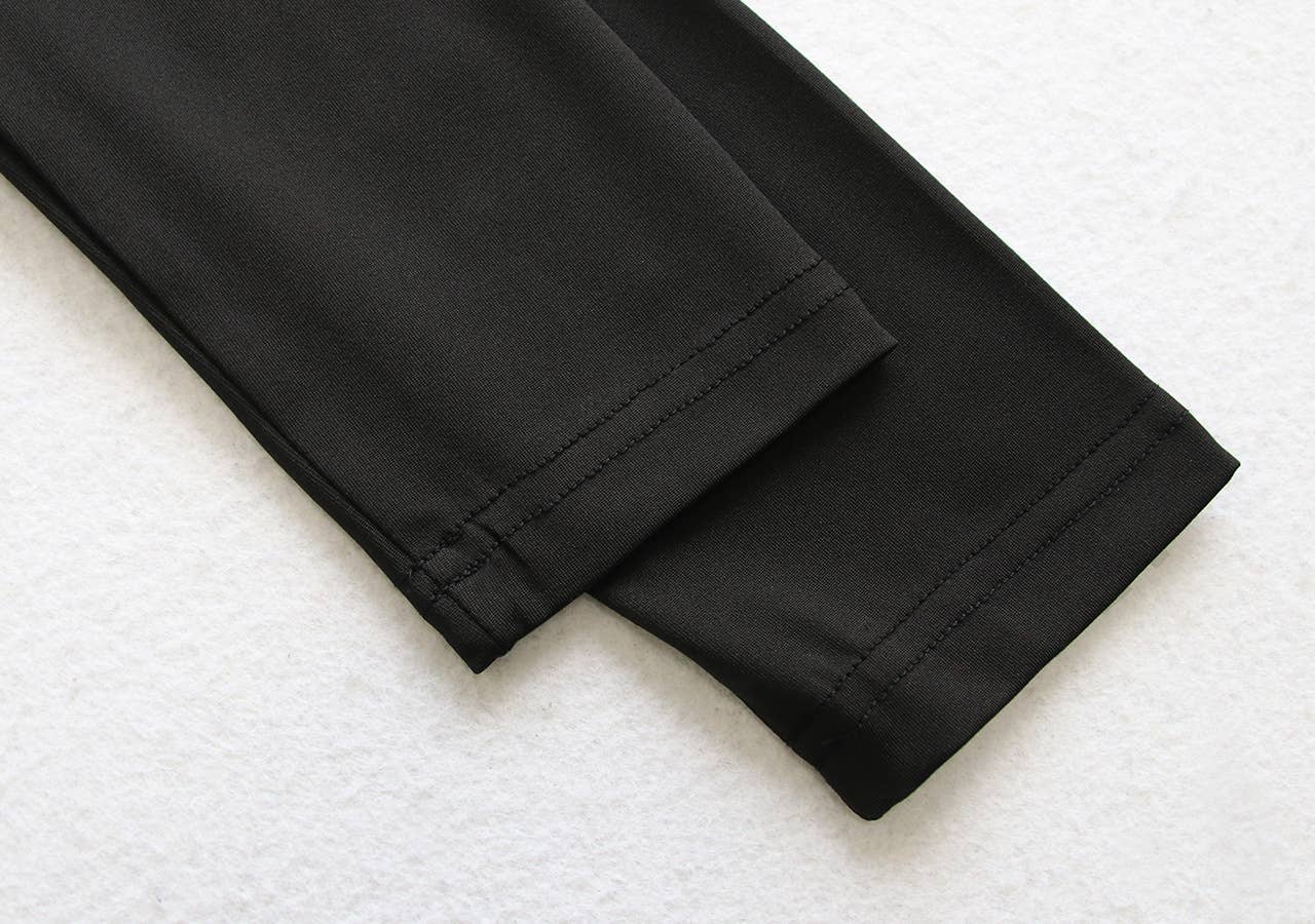 LONG SLEEVE V-NECK WAIST PLEATED LONG DRESS