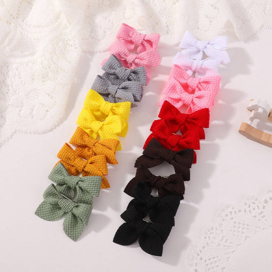 Handmade Baby Bow Hair Clip with Corn Weave Fabric