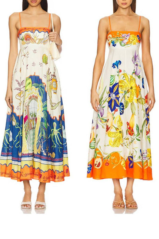 CWDHL0978_TEMPERAMENT HIGH WAIST SUSPENDER CASUAL DRESS