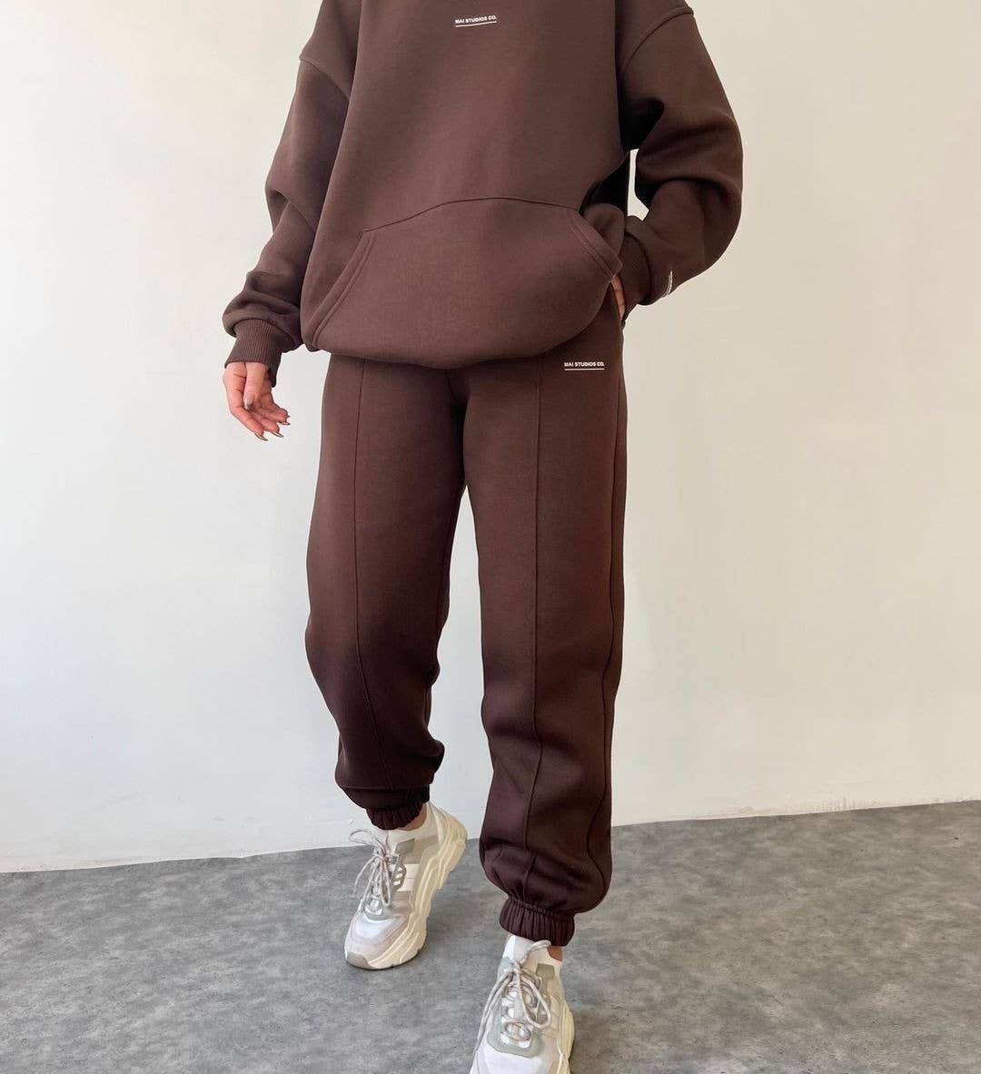 Fleece Fashion Thick Pants Sport Two-Piece Set