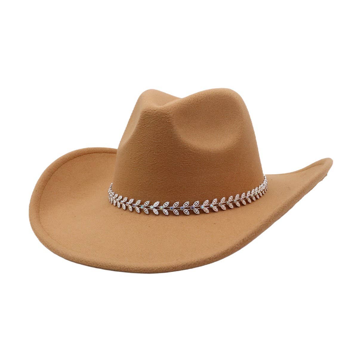Western Ethnic  Felt Cowboy Fedora Hat_CWAH04446