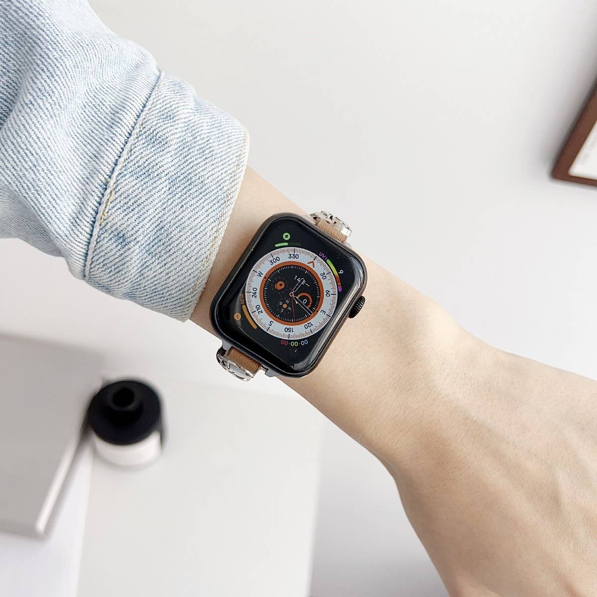 IWATCH9-1 14MM HEART LEATHER STRAP FOR APPLE WATCH