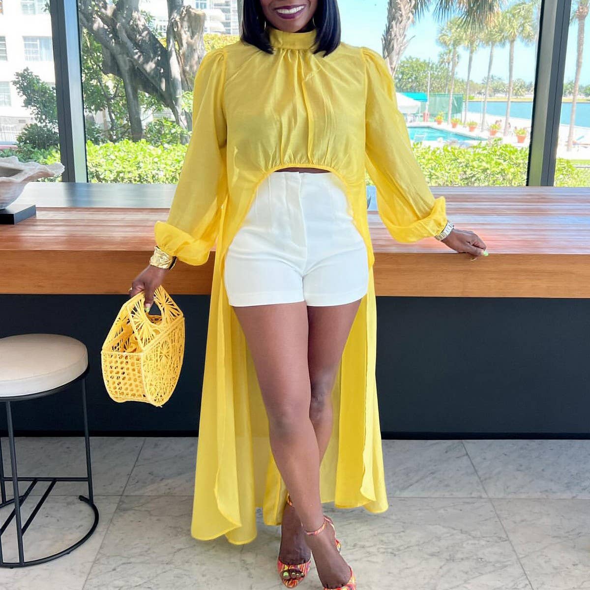 FASHION LOOSE PLUS SIZE SOLID COLOR SEXY DRESS_CWDMD3684