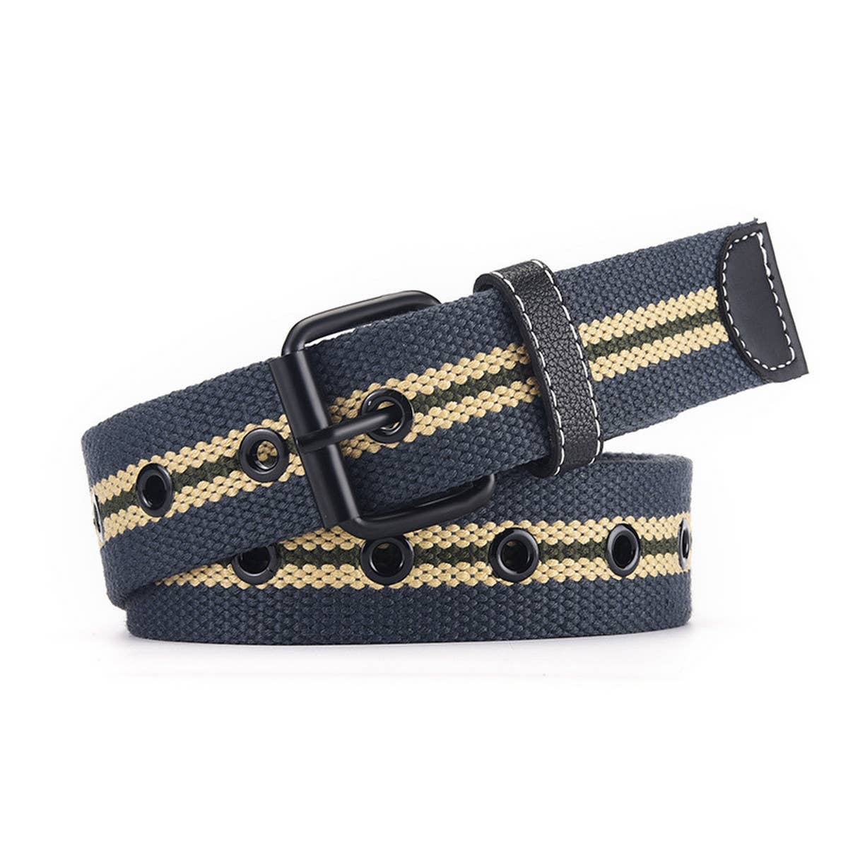 WOMEN CANVAS STRIPED HOLLOW AIR BELT_CWABE0595