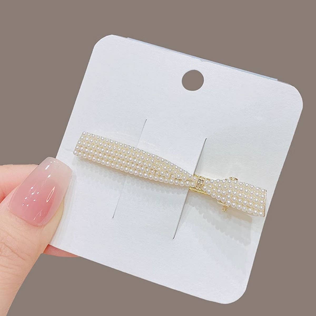 PEARL BOW TIE DUCKBILL CLIP SIDE CLIP BANGS CLIP_CWAHA4659