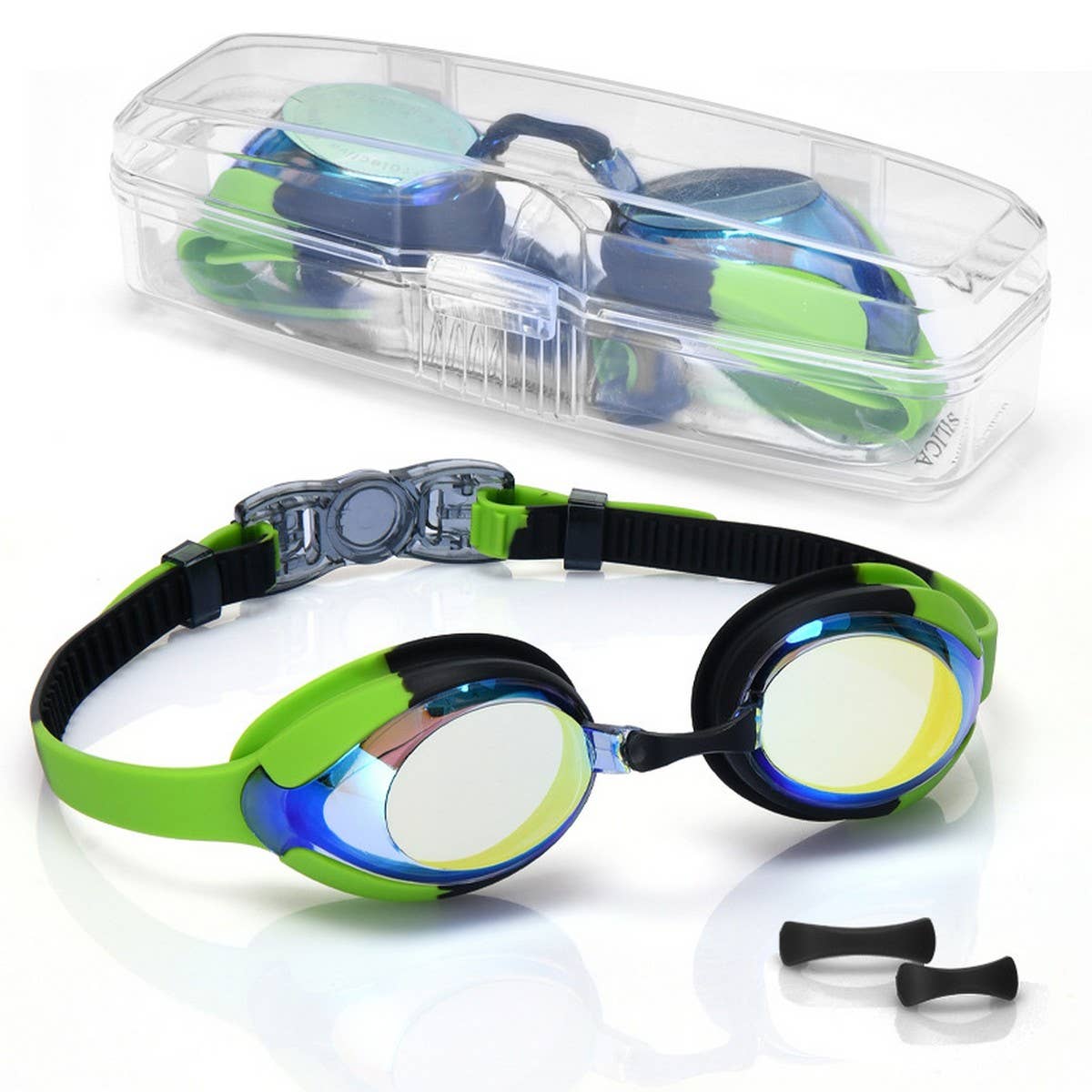 Kids Mirror Swim Goggles, HD Anti-Fog Waterproof