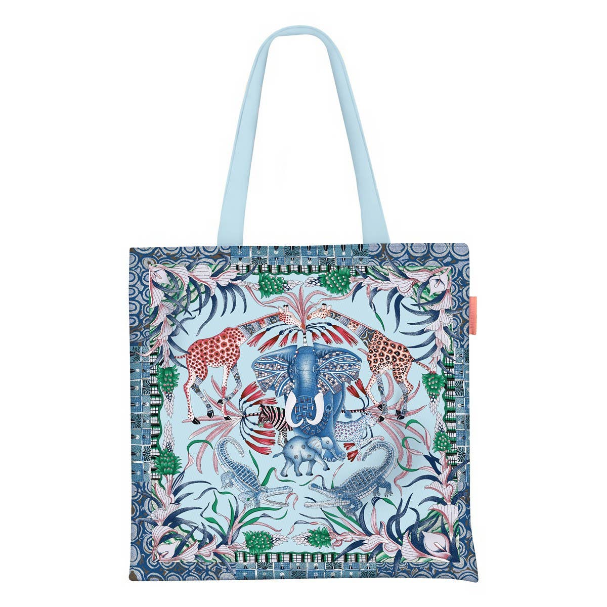 Elephant Giraffe Canvas Tote for Women_CWAB5126