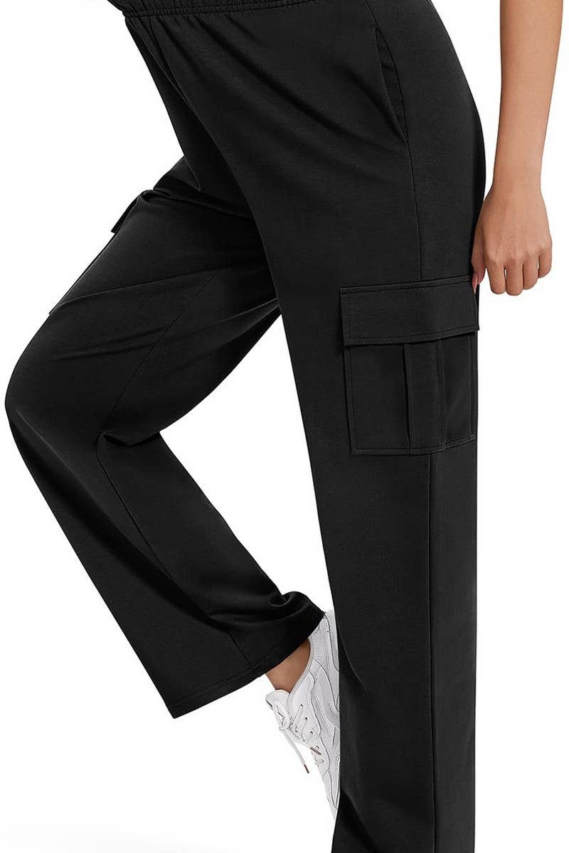 CWBLP1804_CASUAL LOOSE ELASTIC WAIST WIDE LEG PANTS