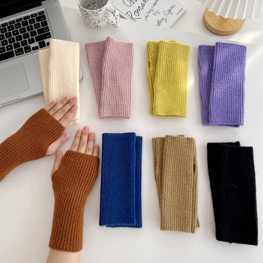 VERSATILE KNITTED WARM VERTICAL STRIPED GLOVES_CWAG0142