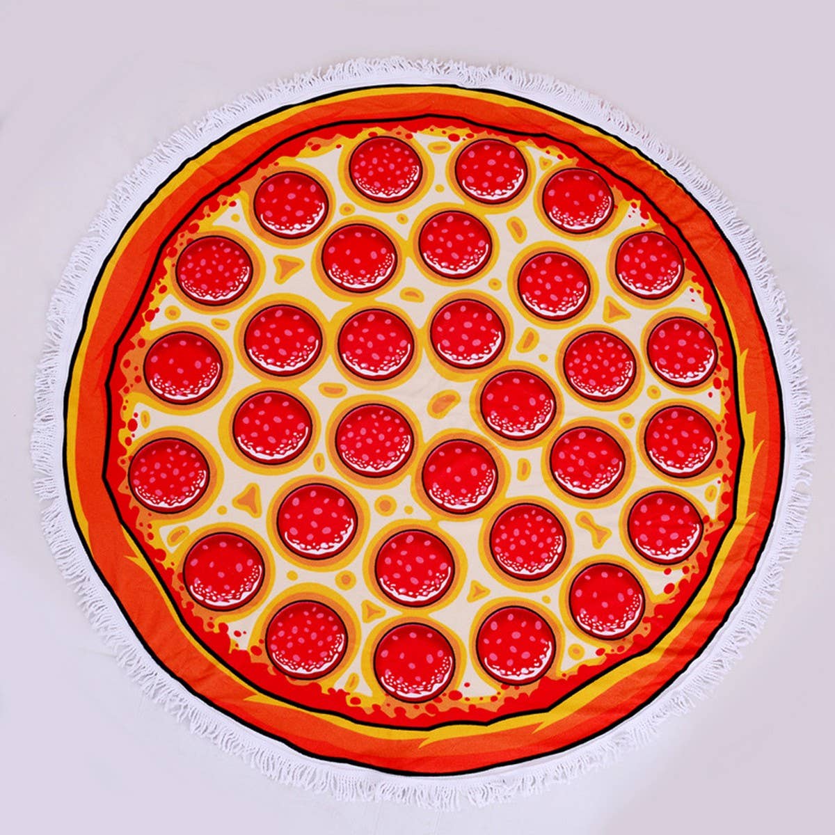 Round Microfiber Tassel Beach Towel Blanket