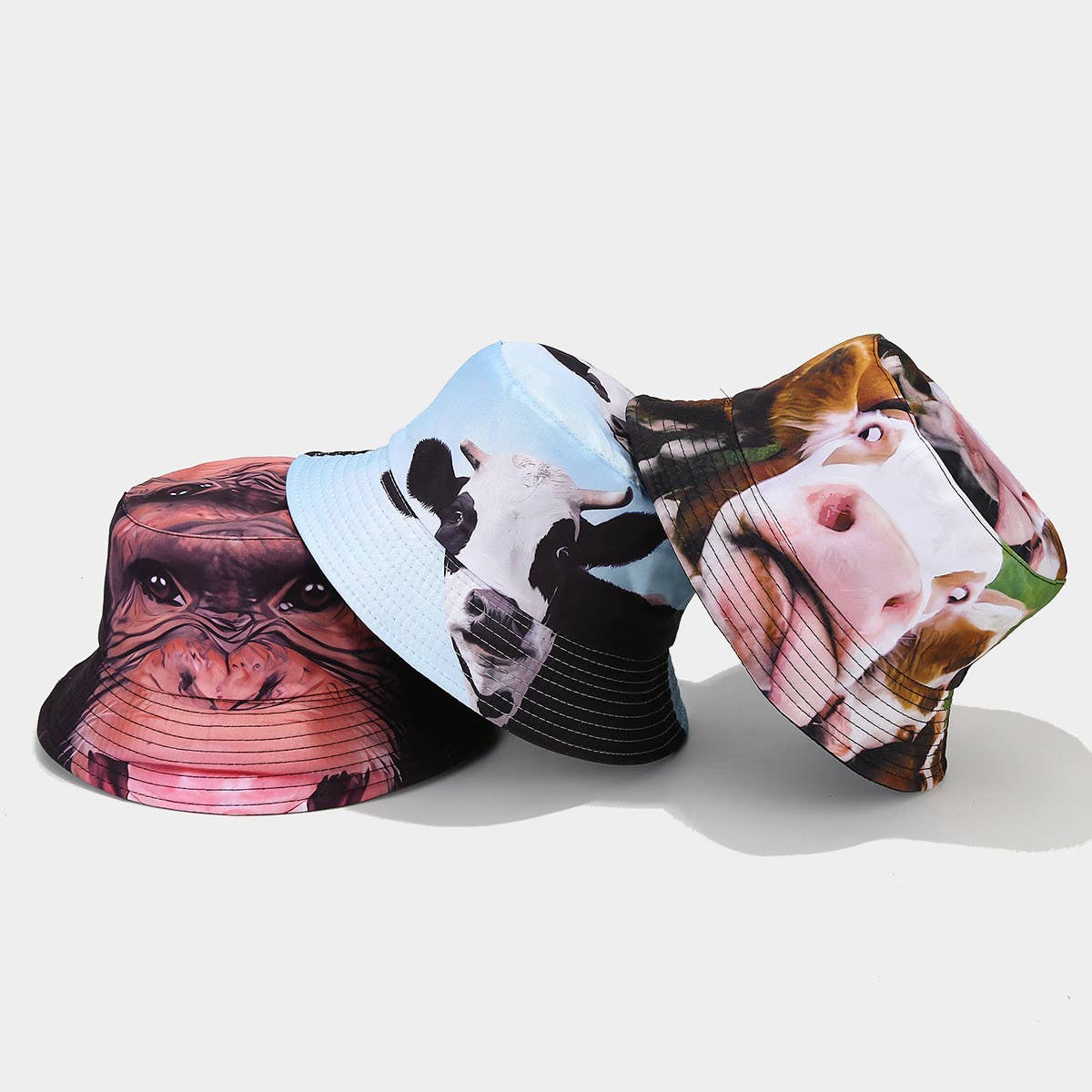 WOMEN SUN VISOR PRINTED DOUBLE-SIDED BUCKET HAT_CWAH1634