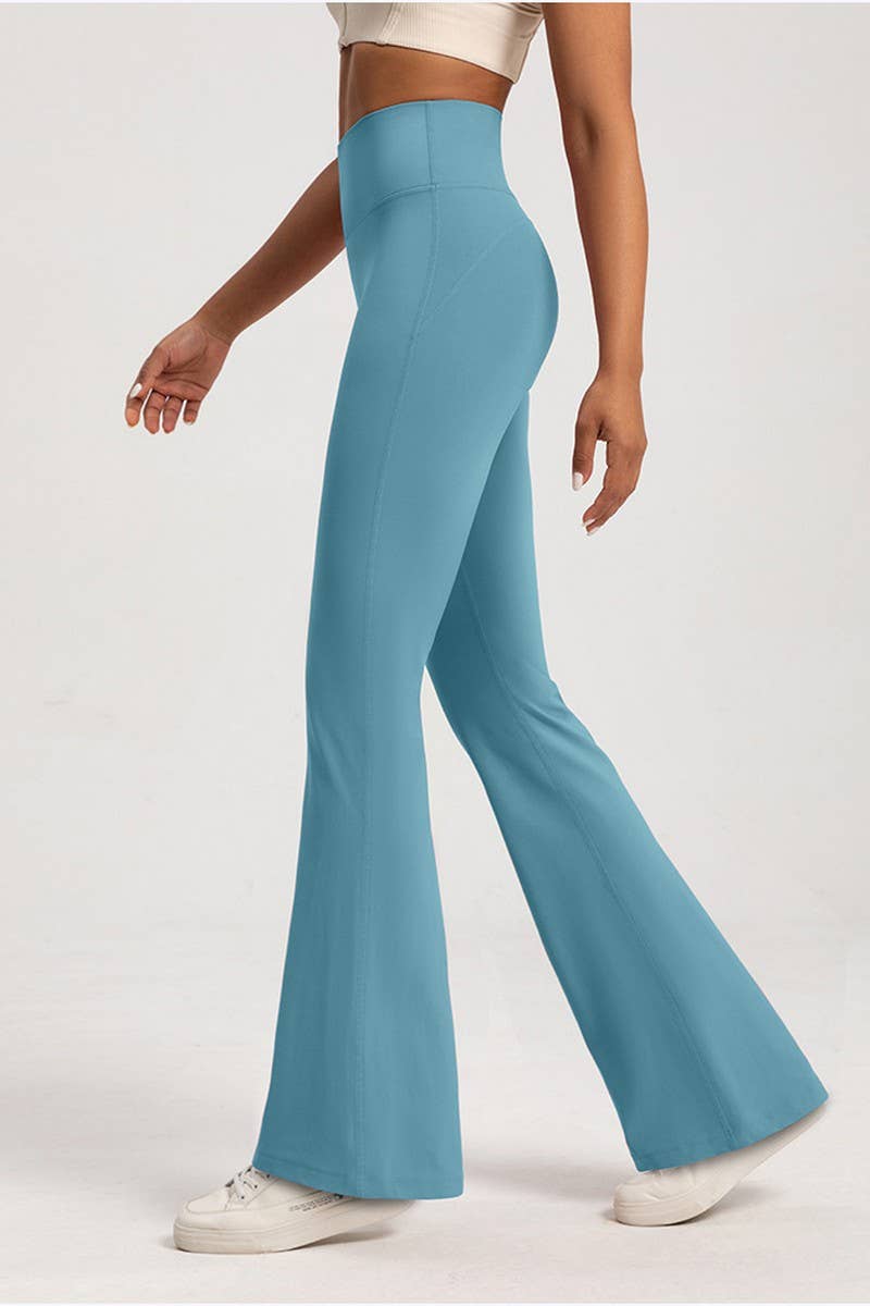 CWBLP1499_HIGH WAISTED SLIM FIT WIDE LEG SPORTS TROUSERS