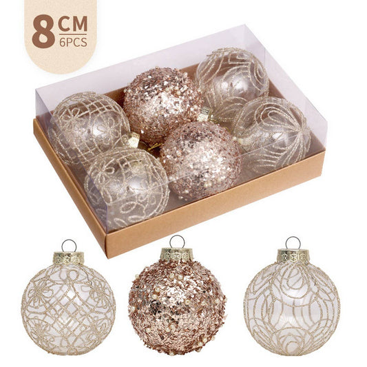 8cm Painted Xmas Ball Ornaments Gift Box Set_CWMM9879