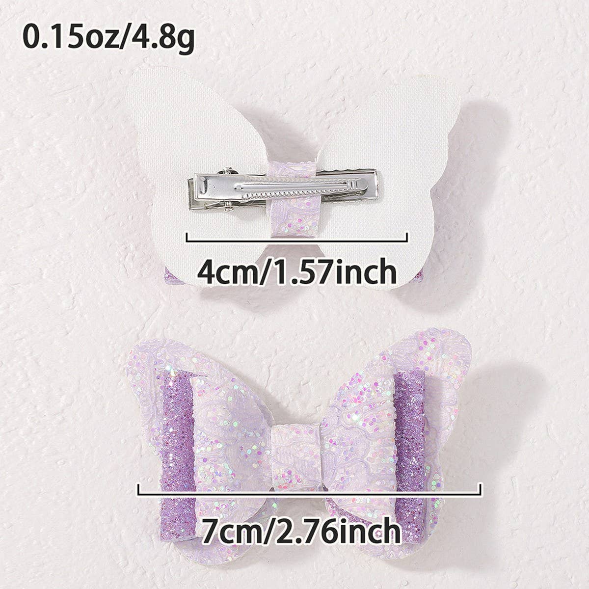 Cute Cartoon Glitter Bow Hair Clip Set