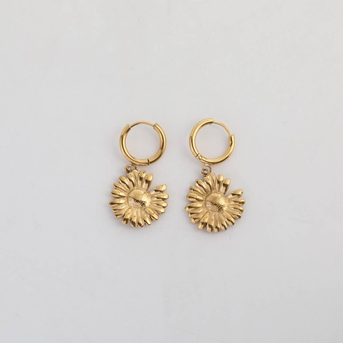 Creative stainless steel mirror pendant earrings