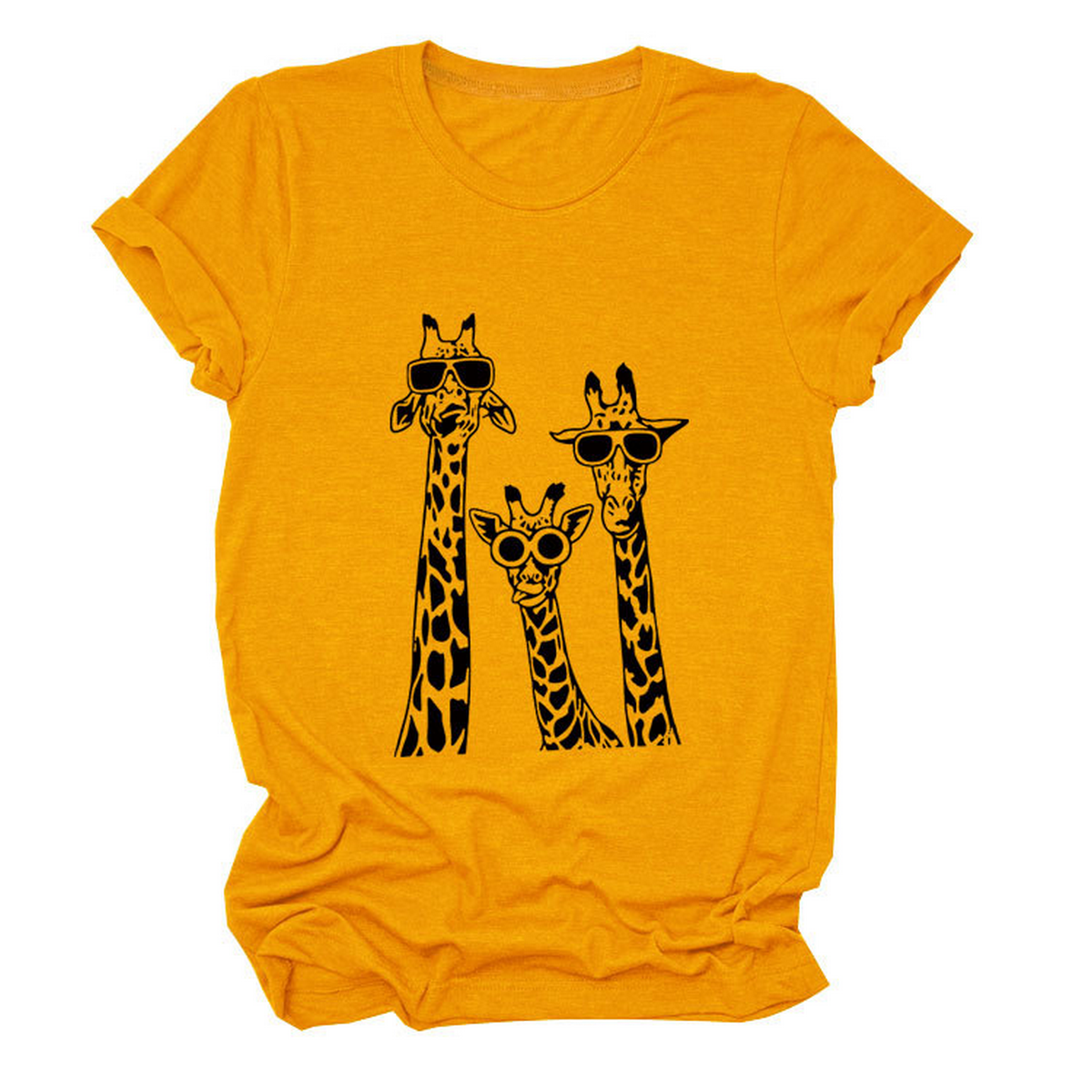 Women's Giraffe Print Casual Summer T-Shirt