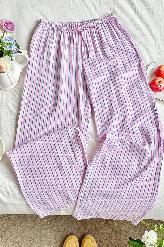 CWBLP01100_2025 FALL STRIPED ELASTIC WAIST STRAIGHT PANTS