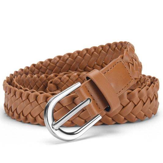 Weave a vintage solid-color women's belt