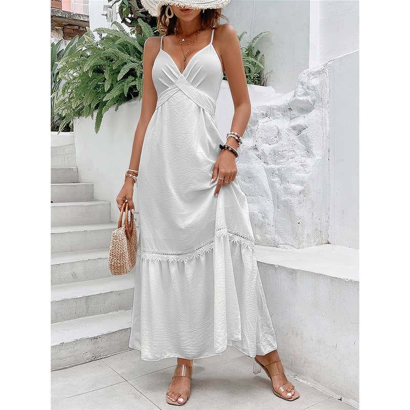 Holiday chic loose slimming halter sexy dress