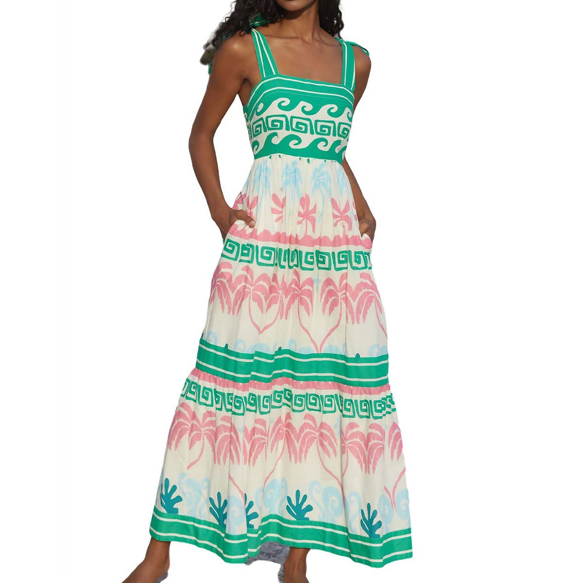 Sexy bow sling bandage spring dress