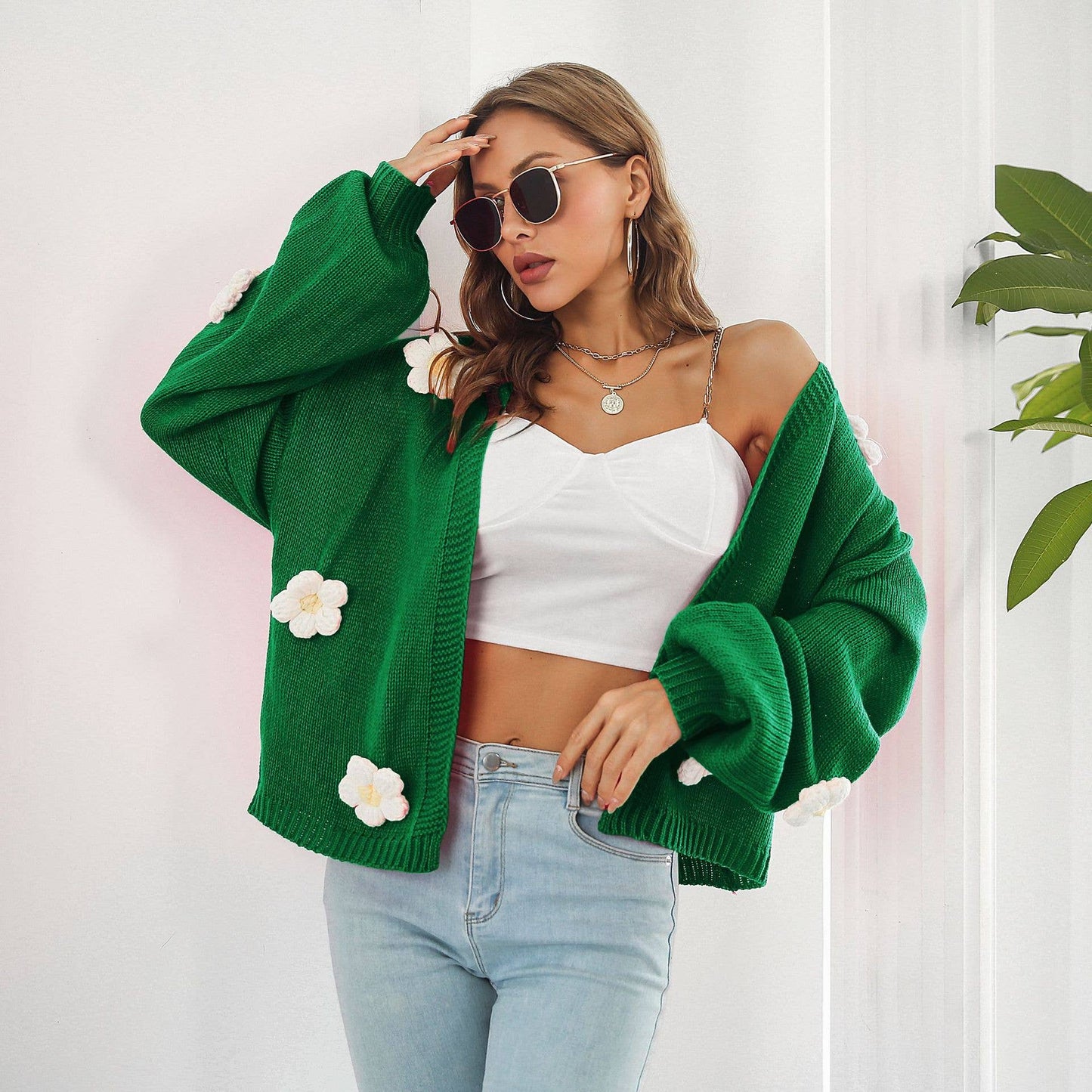 THREE-DIMENSIONAL EMBROIDERY KNITTED COAT