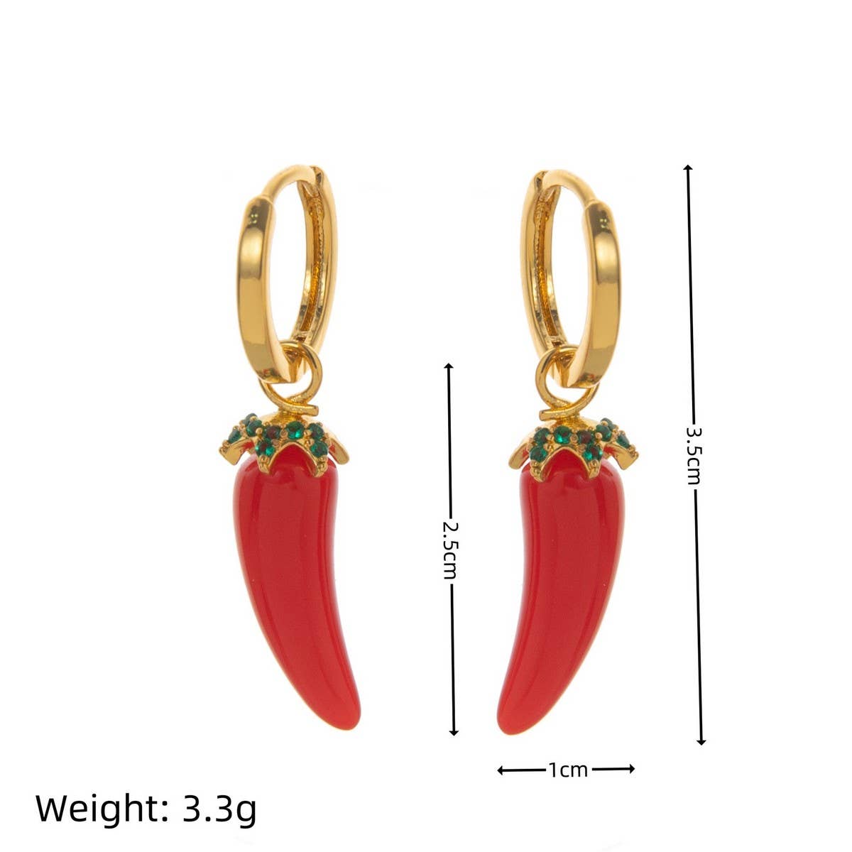 Fresh Fruit Veggie 18K Gold Plated Earrings
