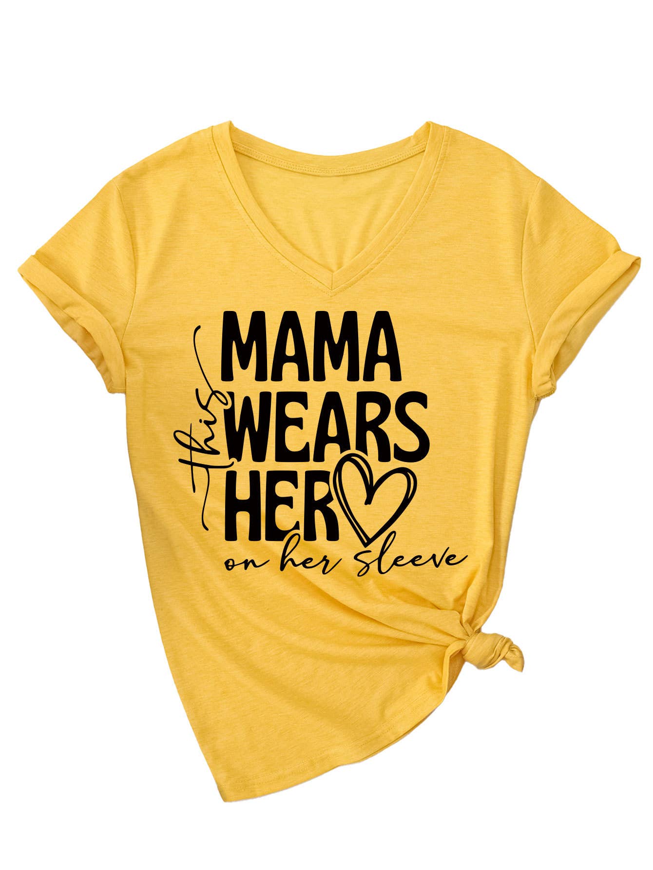 Simple Mother's Day V-neck blouse_CWTBLS0568