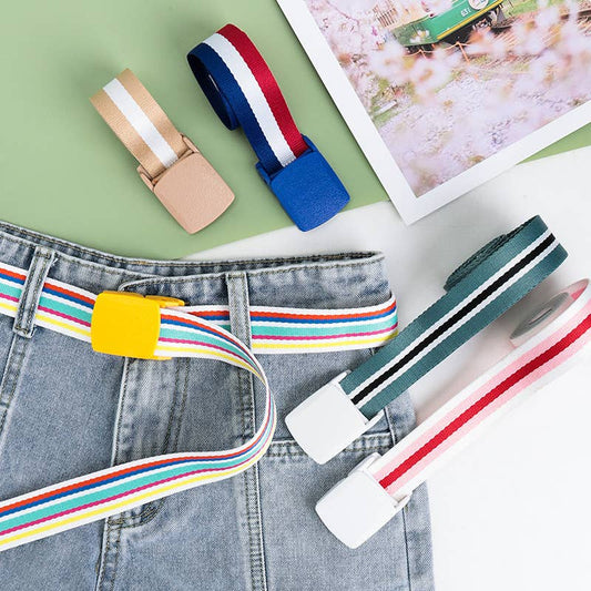 COLORFUL WOVEN SMOOTH BUCKLE CANVAS BELT_CWABE0685