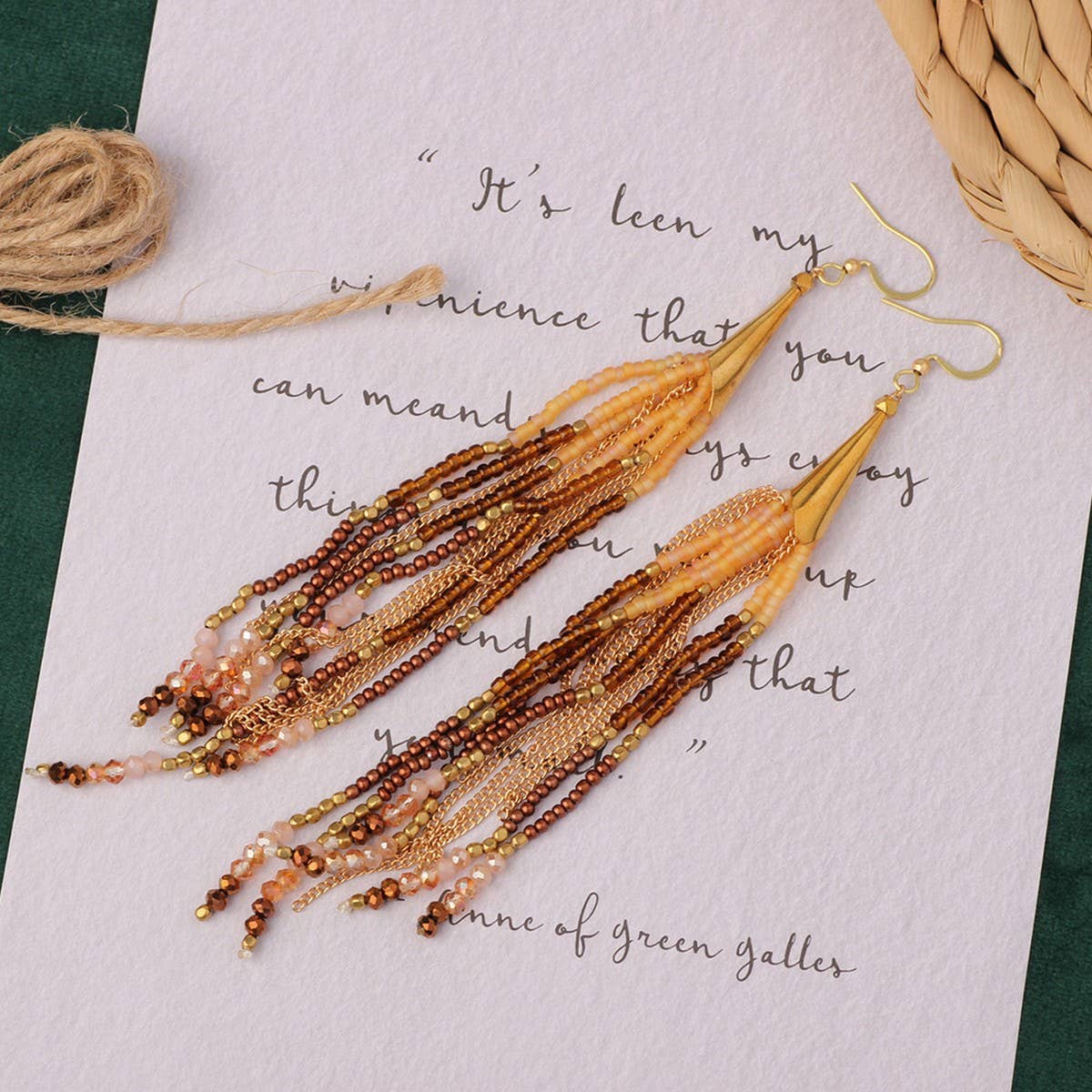 HIGH-GRADE NATURAL STONE WOVEN COLORFUL EARRINGS