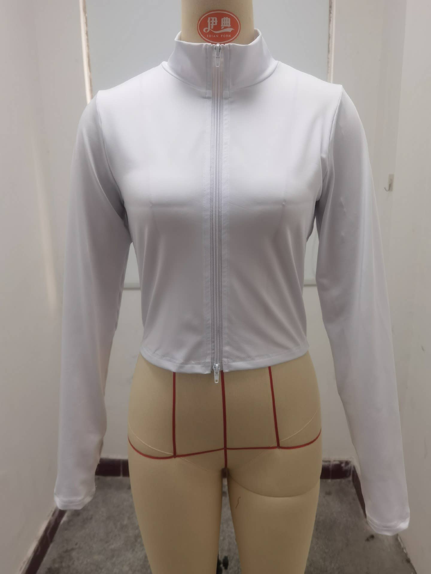 Stand-up collar zipper long-sleeved jacket