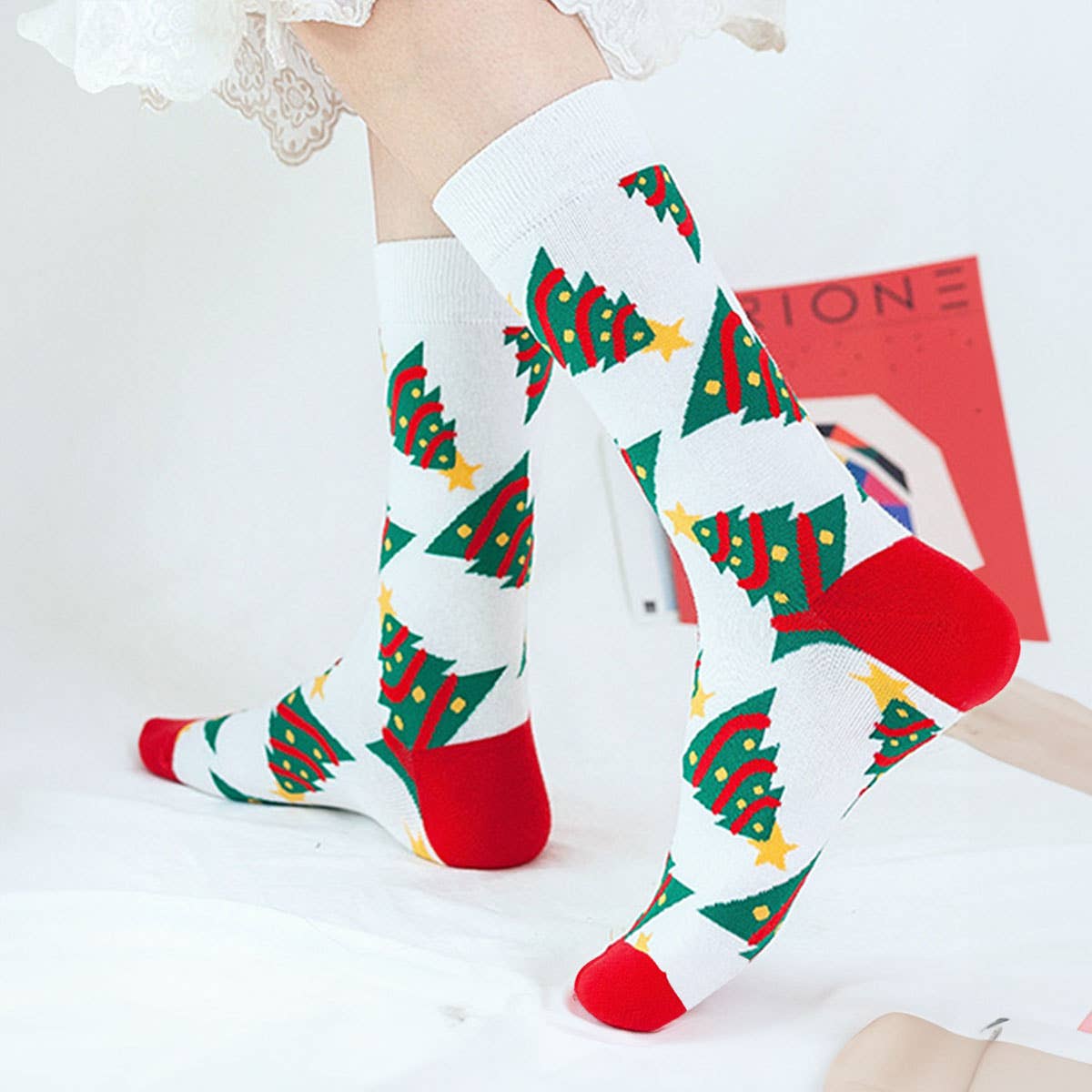CHRISTMAS PATTERN CREW SOCKS