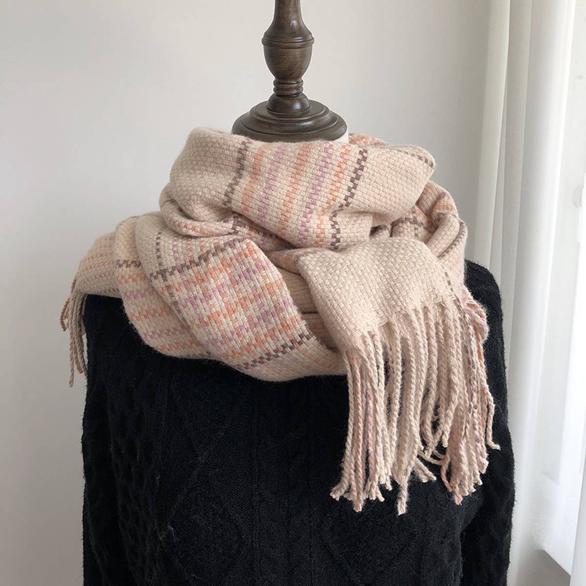 Plaid Faux Cashmere Scarf ??Thick Warm Winter Wrap_CWASC1453