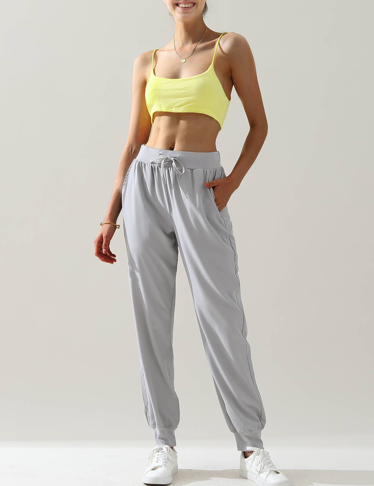 CWBLP423_Elastic Band Waist With Side Pocket Pants