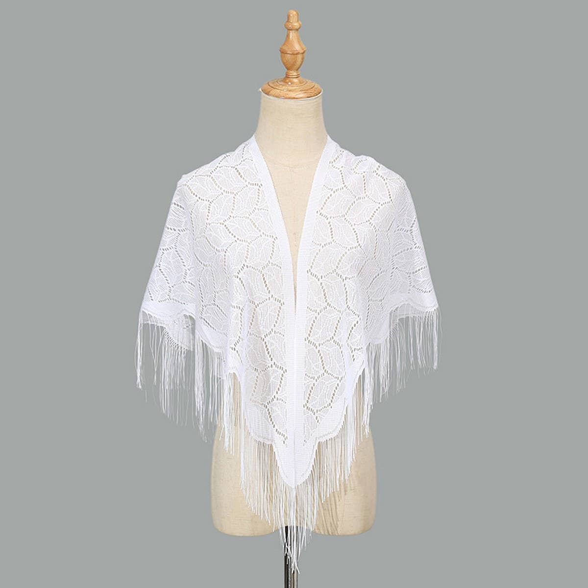 SUMMER WAISTCOAT HOLLOW TASSEL TRIANGLE SHAWL
