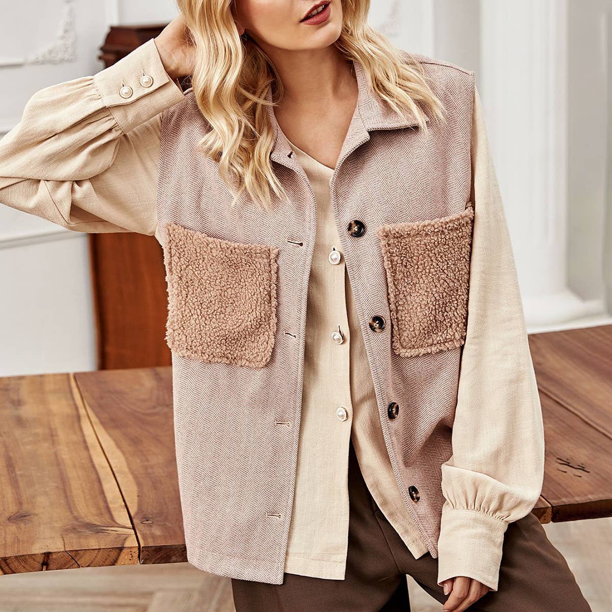 SLEEVELESS VEST TWEED FASHION VEST