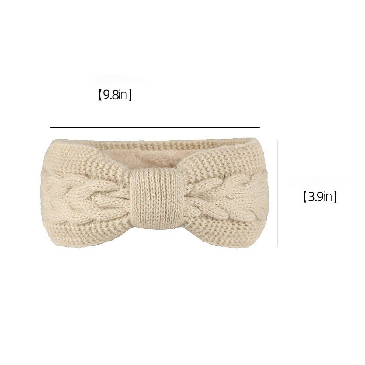 CWMM10071_FLEECE KNIT HEADBAND WITH BOW