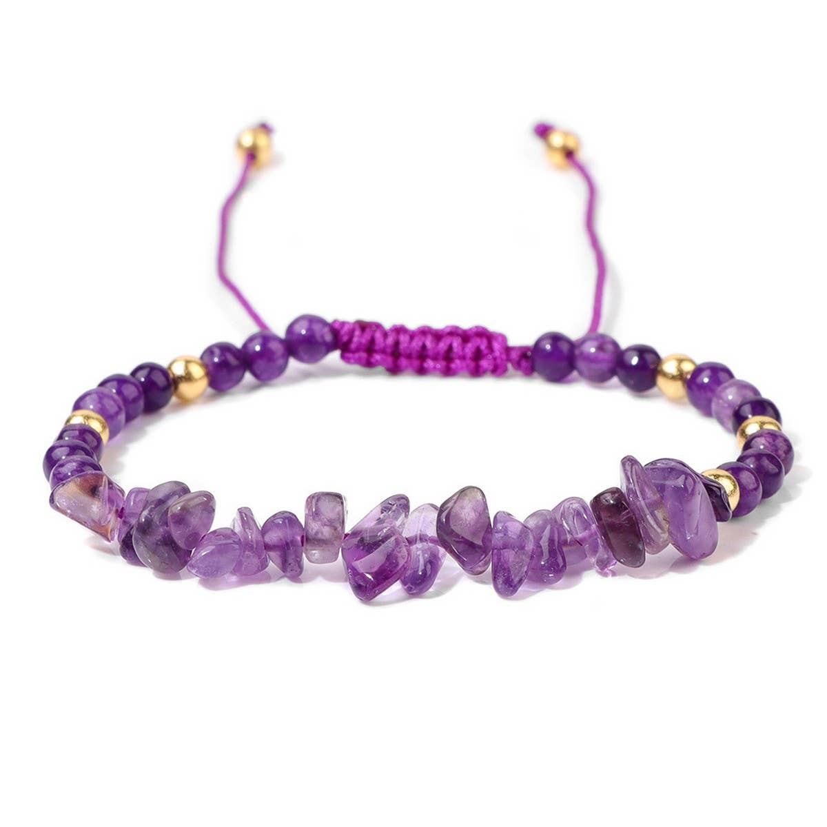 CWAJE4216_NATURAL STONE BEADS BRAIDED GRAVEL BRACELET