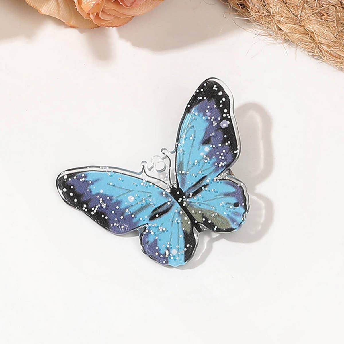 SILVER DOT IMITATION BUTTERFLY CUTE HAIRPIN_CWAHA1632