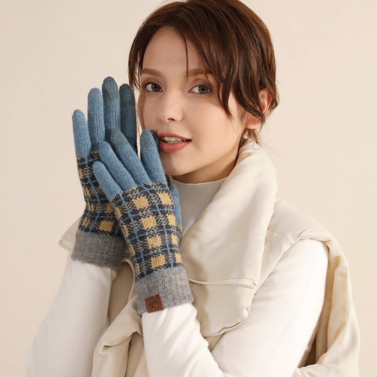 ADULT WOOL KNITTED WARM GLOVES FOR WOMEN IN WINTER_CWAG0387