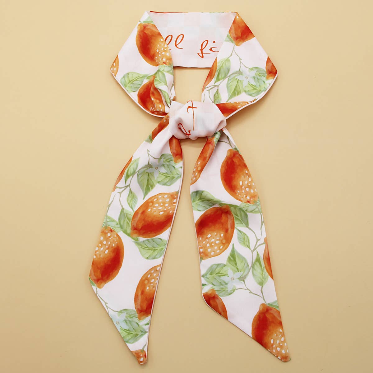 Floral Letter Twilly Scarf for Hair or Bag