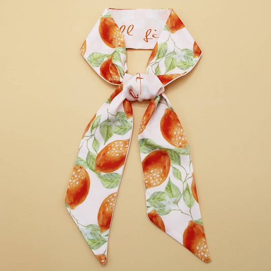 Floral Letter Twilly Scarf for Hair or Bag