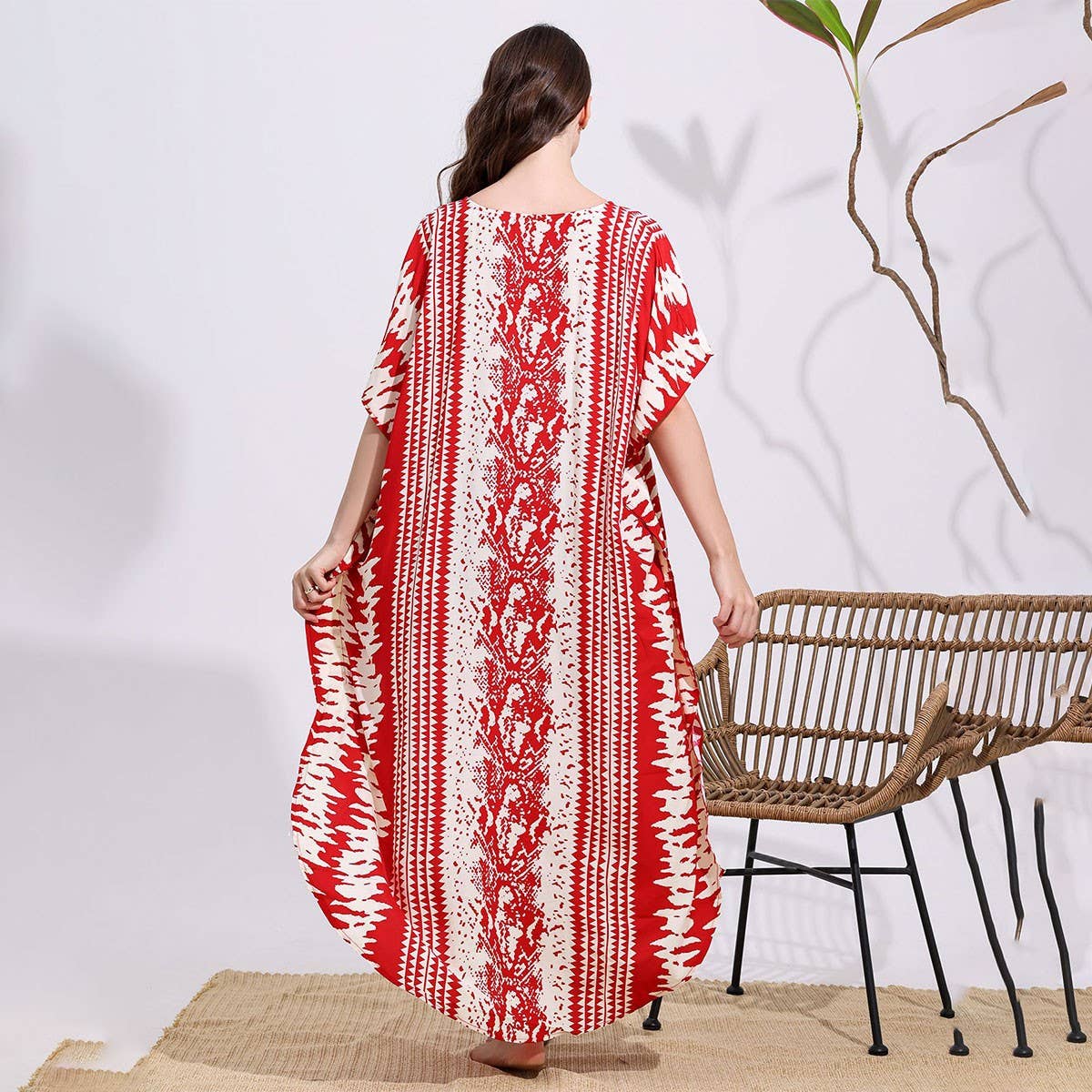 Snake Print Cotton Blend Beach Cover-Up_CWMM6144