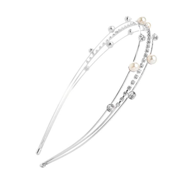 RHINESTONE SET WITH SWEET PEARL HEADBAND
