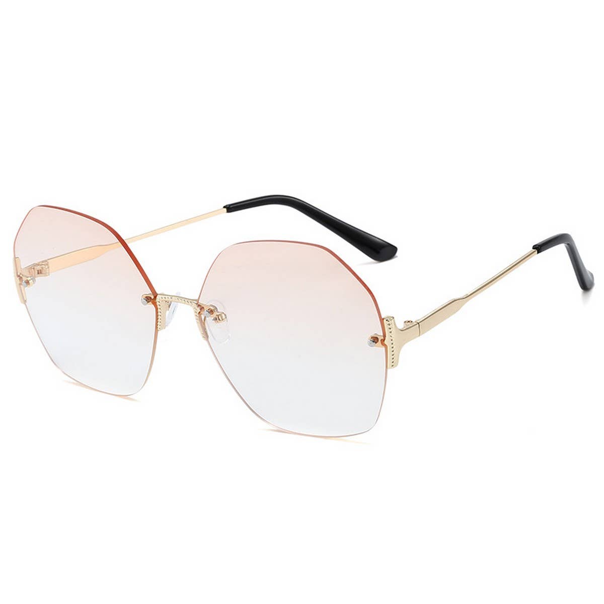 Frameless Geometric T-Bar Sunglasses for Women