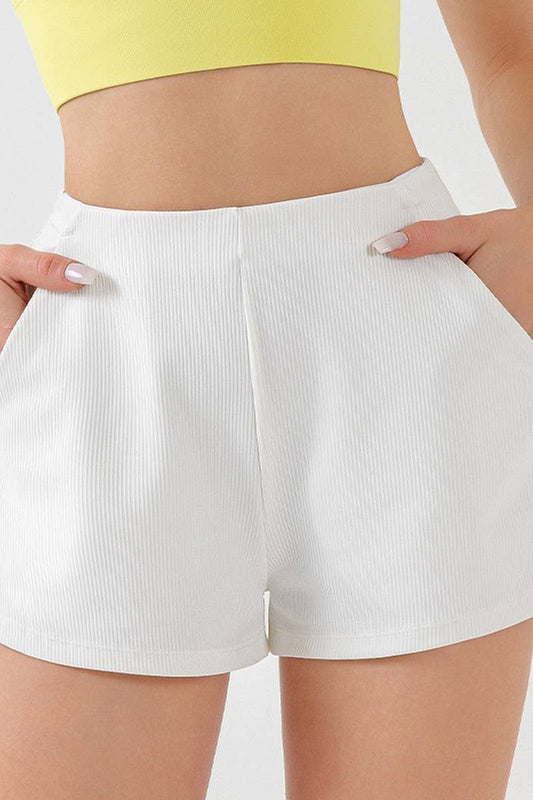 CWBSP0442_HIGH WAIST HIP LIFT FITNESS RUNNING SHORTS