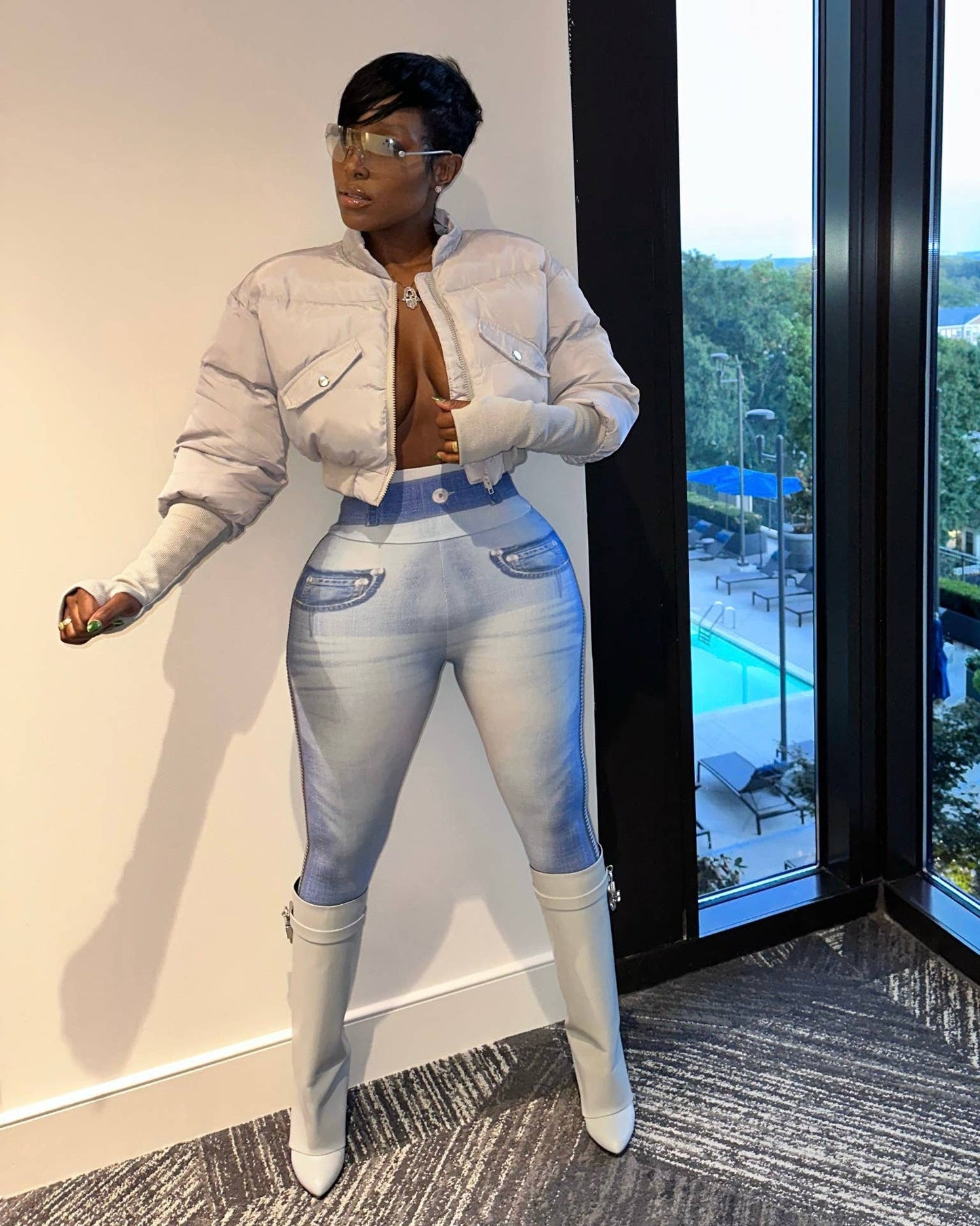 STANDING COLLAR SHORT JACKET WARM BREAD JACKET