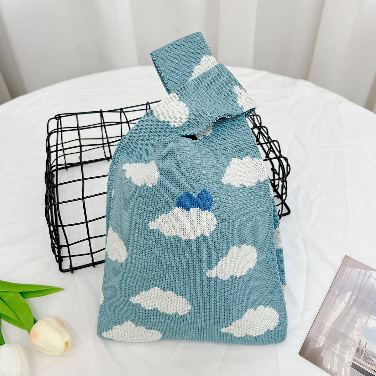 CWMM10404_KOREAN STYLE KNIT TOTE BAG FOR WOMEN